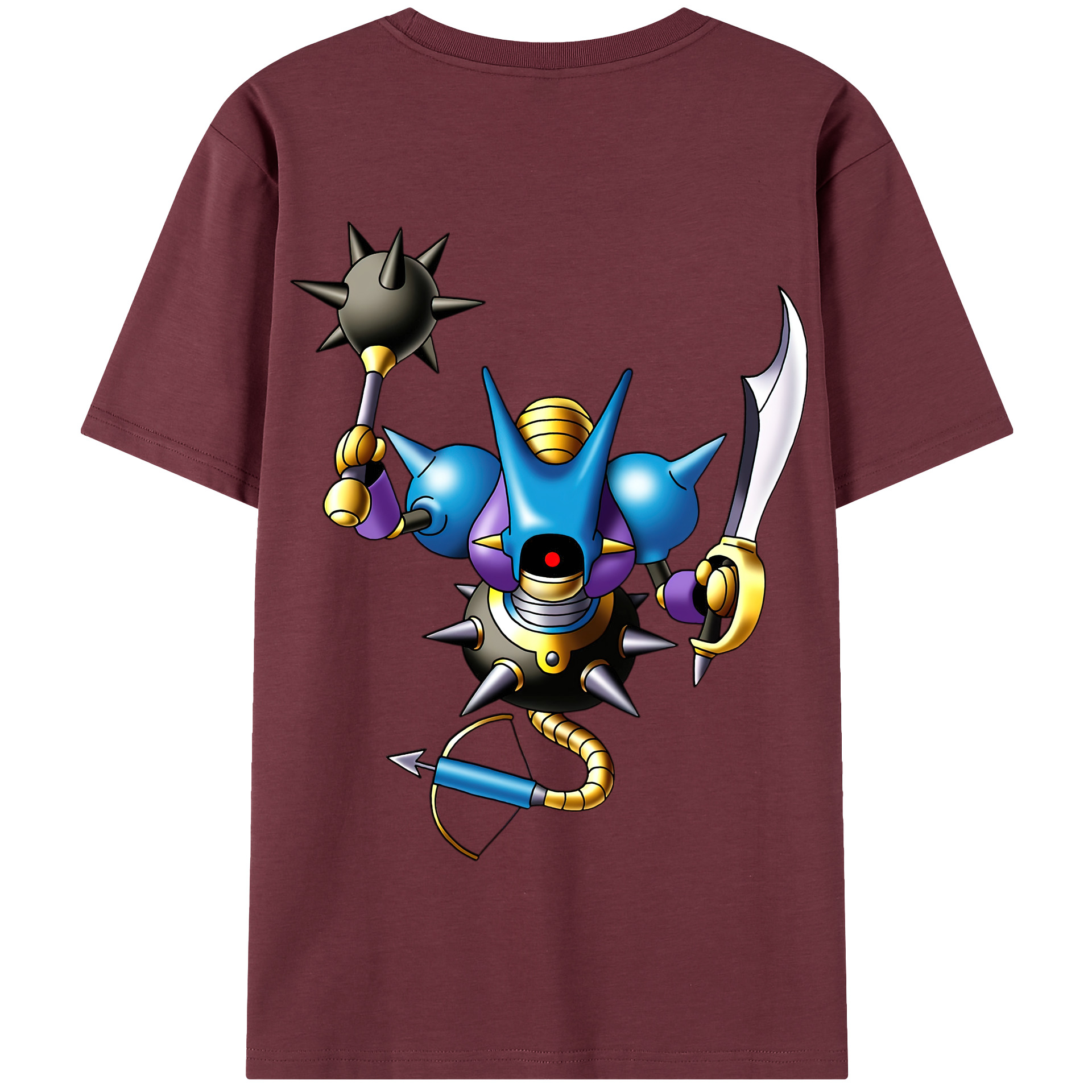 （画像用） ドラゴンクエスト Doragon Kuesuto Dragon Quest 綿100％半袖Tシャツ（背面プリント）